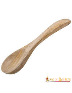 Cuillère médiévale en bois fonctionnelle, 19 cm.