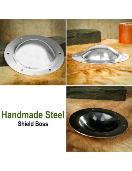 Umbo médiéval en acier fait à la main...