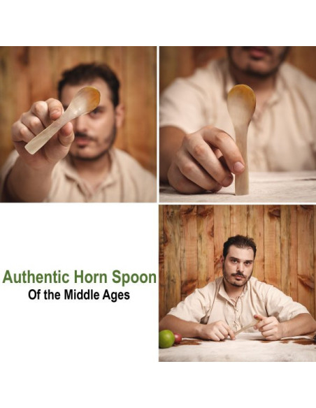 Set de 4 cuillères en corne véritable
