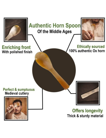 Set de 4 cuillères en corne véritable