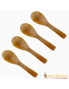 Set de 4 cuillères en corne véritable