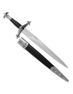 Dague médiévale fleur de lys, 38 cm.