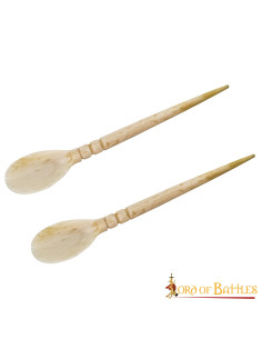 Ensemble de 2 cuillères romaines en os (15,74 cm.)