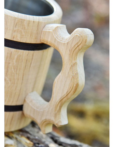 Chope de bière médiévale en bois de...