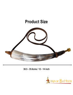 Poudre à canon en véritable corne de boeuf (30 35 cm.) 2