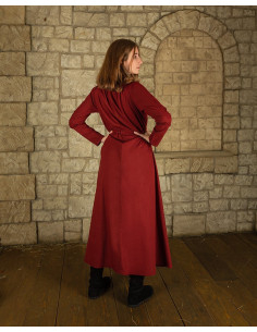 Robe médiévale en coton modèle Wanda, bordeaux 2