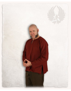 Chemise médiévale fermée modèle Rurik, bordeaux 2