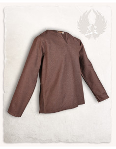 Chemise médiévale fermée modèle Rurik, marron 2