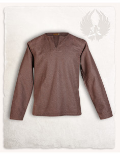 Chemise médiévale fermée modèle Rurik, marron