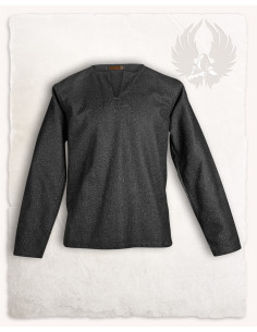 Chemise médiévale fermée modèle Rurik, noire