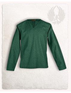 Chemise médiévale fermée modèle Rurik, verte