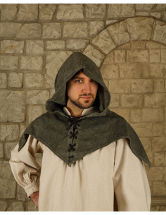 Modèle médiéval en daim Gugel Folke, vert