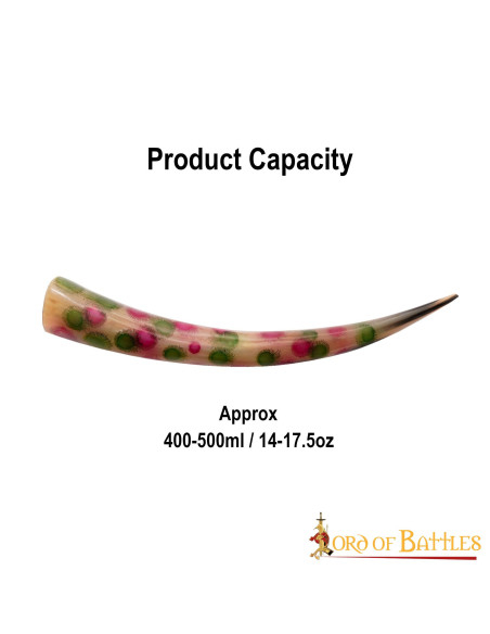 Corne à boire décorée de points...