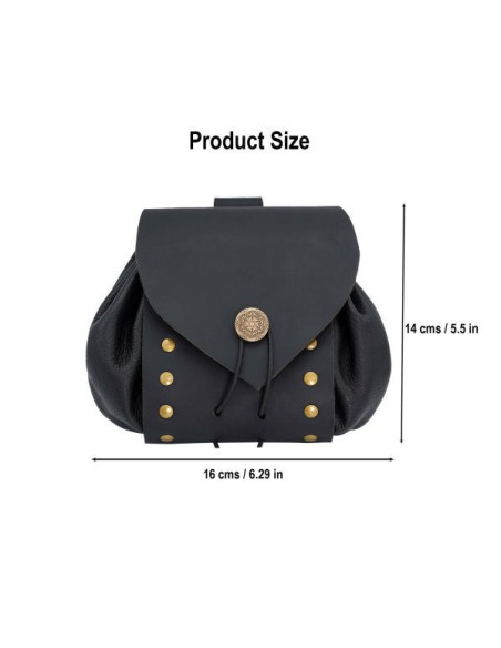 Sac ceinture médiéval en cuir avec...