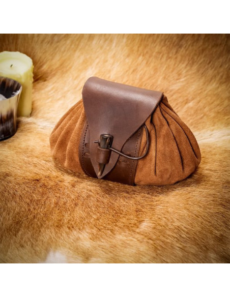 Sac ceinture médiéval en cuir avec...