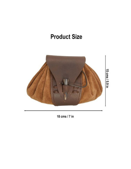 Sac ceinture médiéval en cuir avec...
