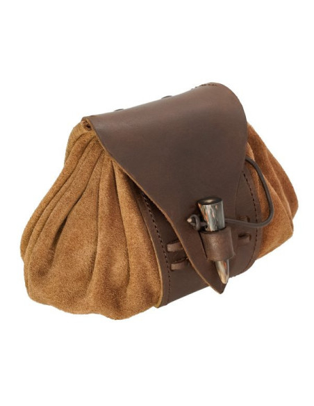 Sac ceinture médiéval en cuir avec...