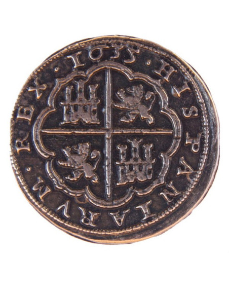 Pièce de 8 reales en argent, 3,5 cm.