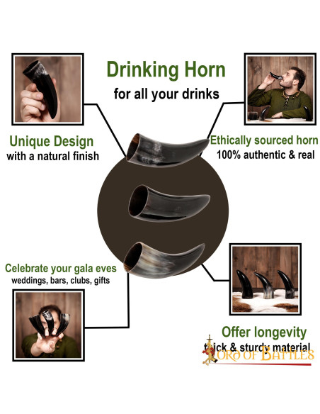 Ensemble de 3 cornes de boeuf viking...