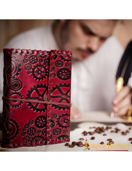 Carnet de notes SteamPunk en cuir,...