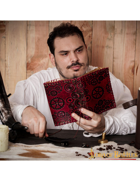 Carnet de notes SteamPunk en cuir,...