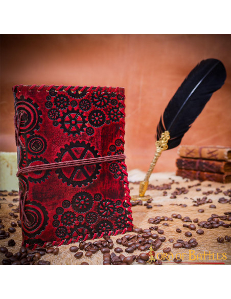 Carnet de notes SteamPunk en cuir,...