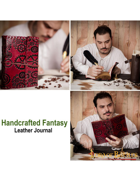 Carnet de notes SteamPunk en cuir,...