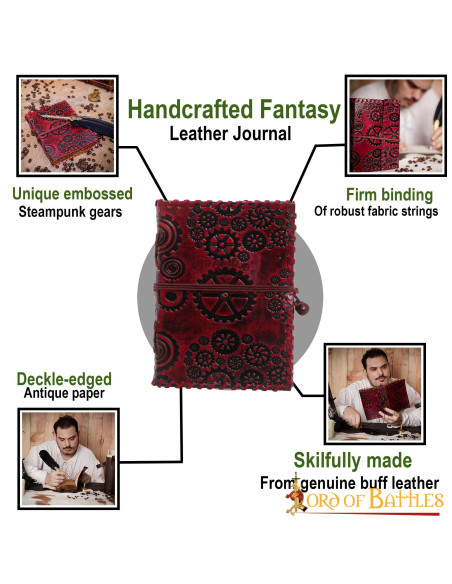 Carnet de notes SteamPunk en cuir,...