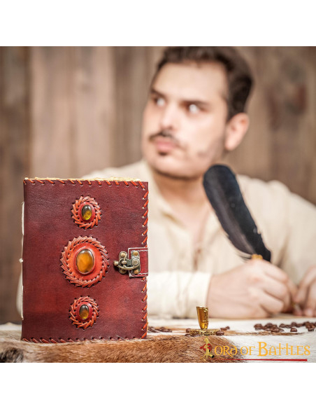 Journal médiéval en cuir véritable
