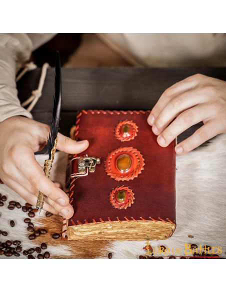 Journal médiéval en cuir véritable