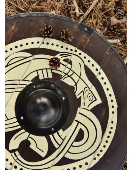 Bouclier viking peint à la main avec...