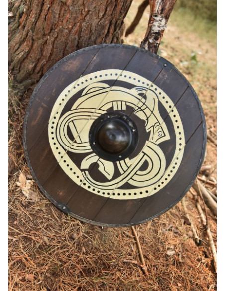 Bouclier viking peint à la main avec...