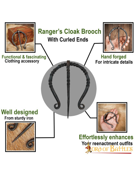 Fibule-fermoir pour cape en fer forgé...