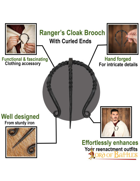 Fibule-fermoir pour cape en fer forgé...