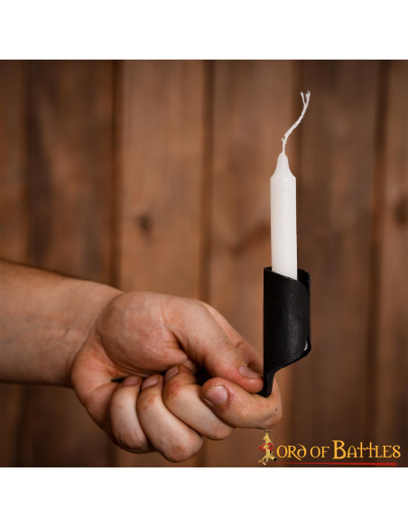 Bougeoir médiéval en fer forgé à la main