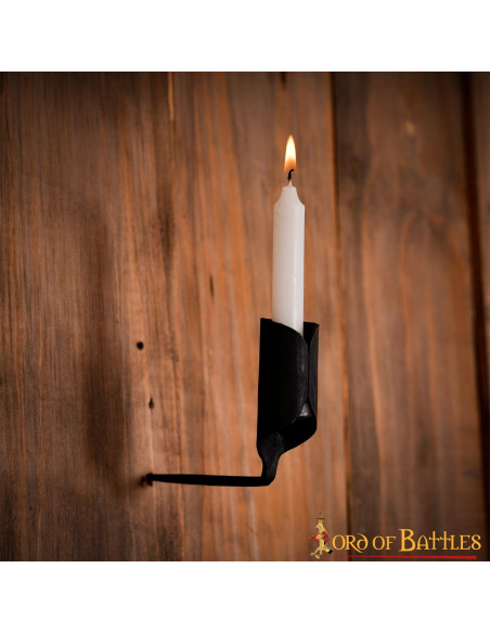 Bougeoir médiéval en fer forgé à la main