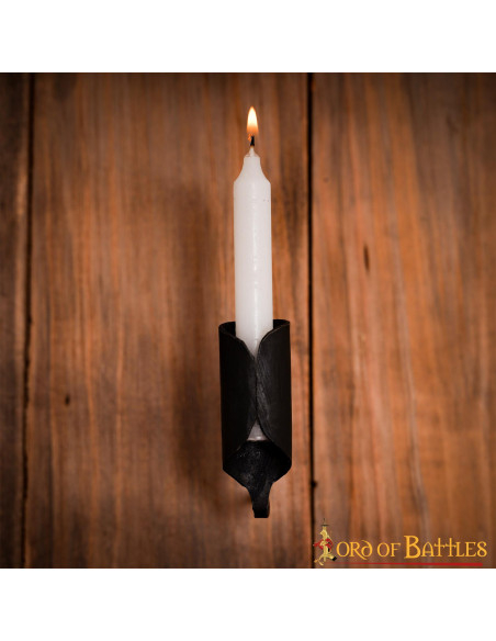 Bougeoir médiéval en fer forgé à la main