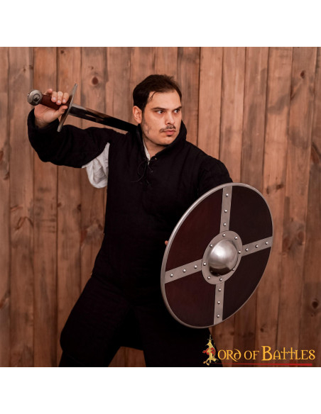 Bouclier Viking en bois avec umbo en...