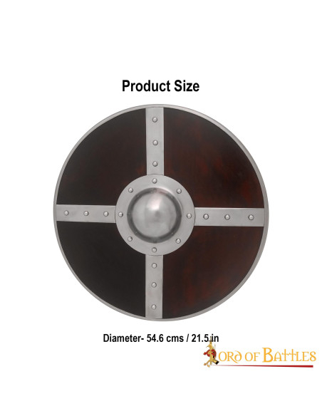 Bouclier Viking en bois avec umbo en...