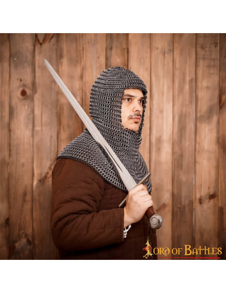 Coiffe médiévale avec anneaux en...