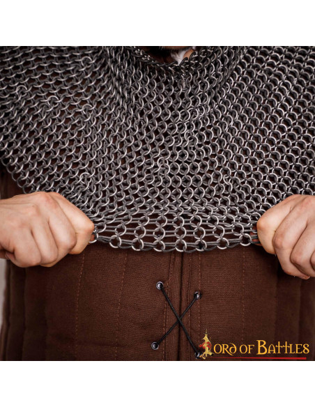 Coiffe médiévale avec anneaux en...