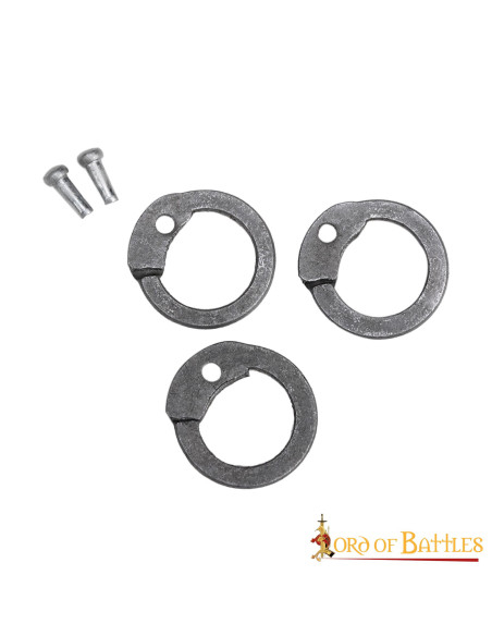 Anneaux plats pour riveter la cotte...