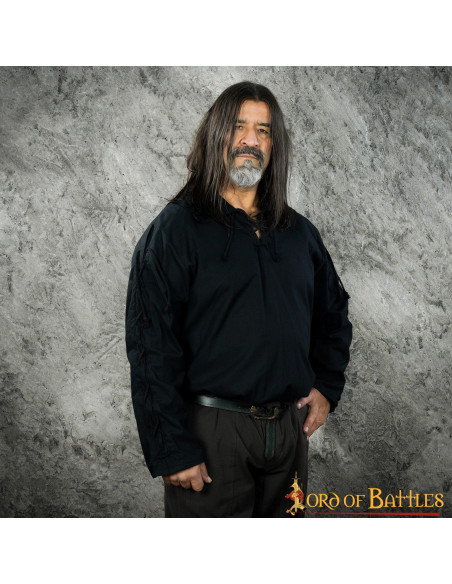 Chemise médiévale Thor noir pour homme