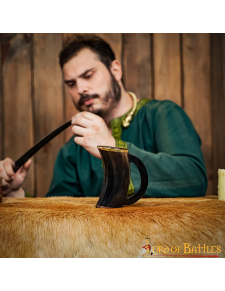 Mug Viking en cuir de boeuf et...