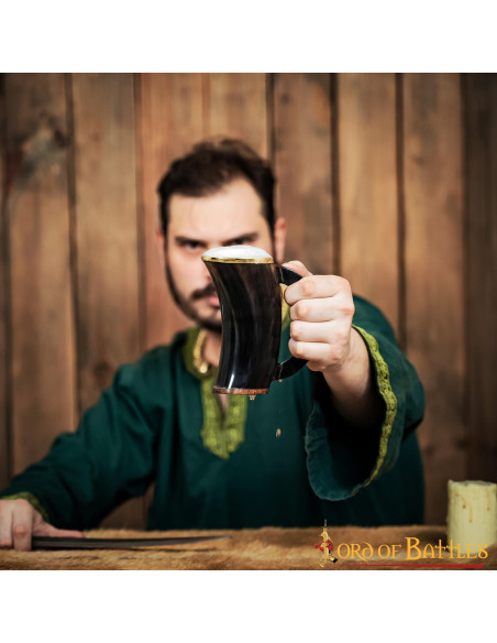 Mug Viking en cuir de boeuf et...