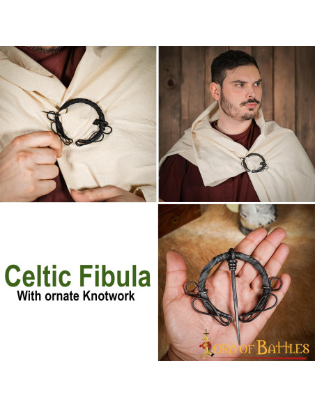 Fibule celtique en fer forgé à noeuds