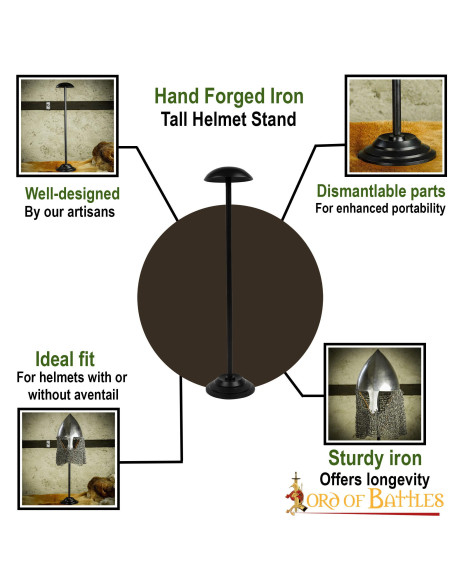 Support en fer pour casques, hauteur...