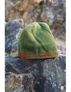 Chapeau viking vert modèle Anders, avec broderie 2