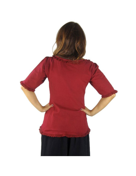 Chemisier médiéval en coton fin à...