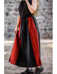 Jupe médiévale bicolore Rouge-Noir 2